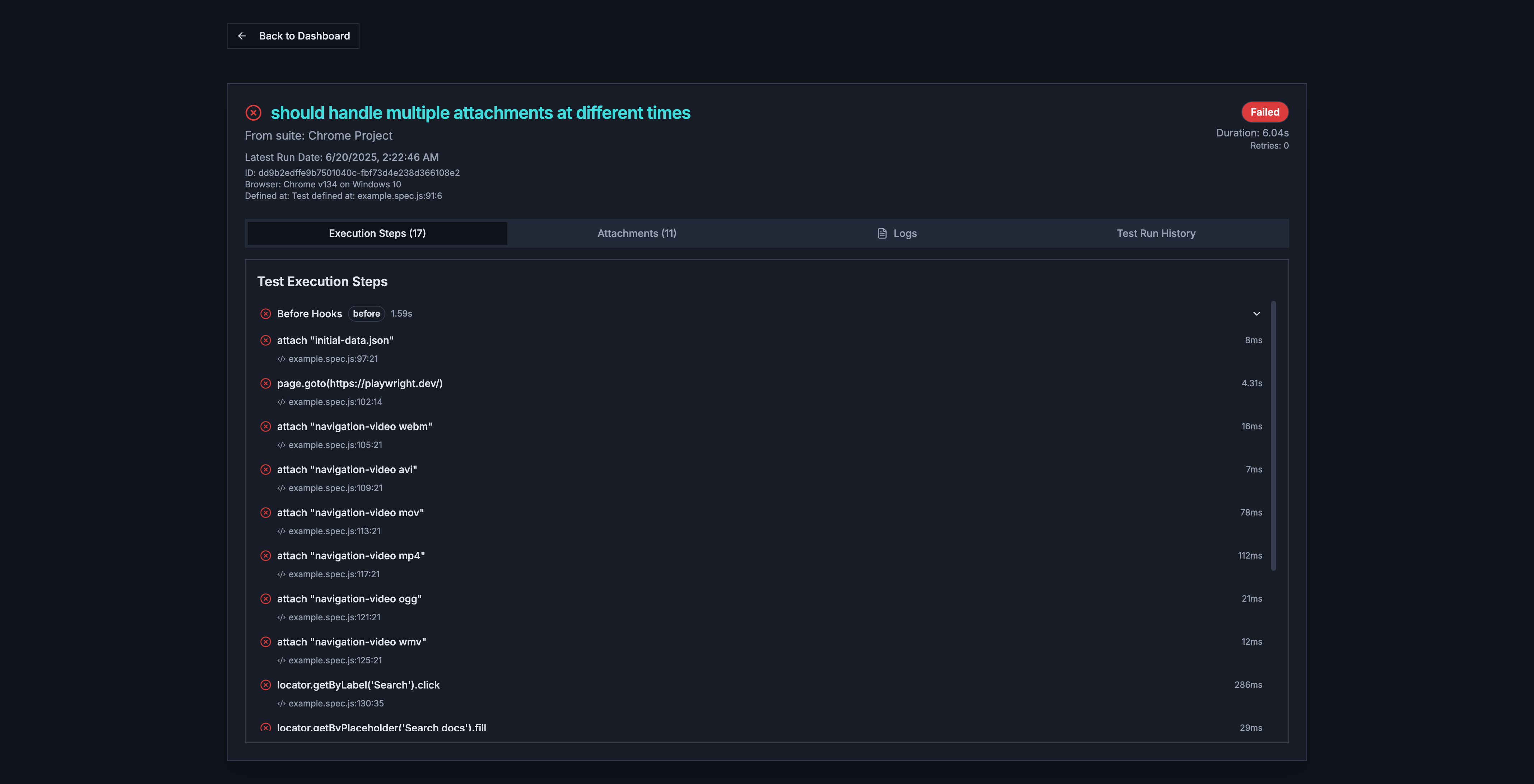 Test Execution Steps