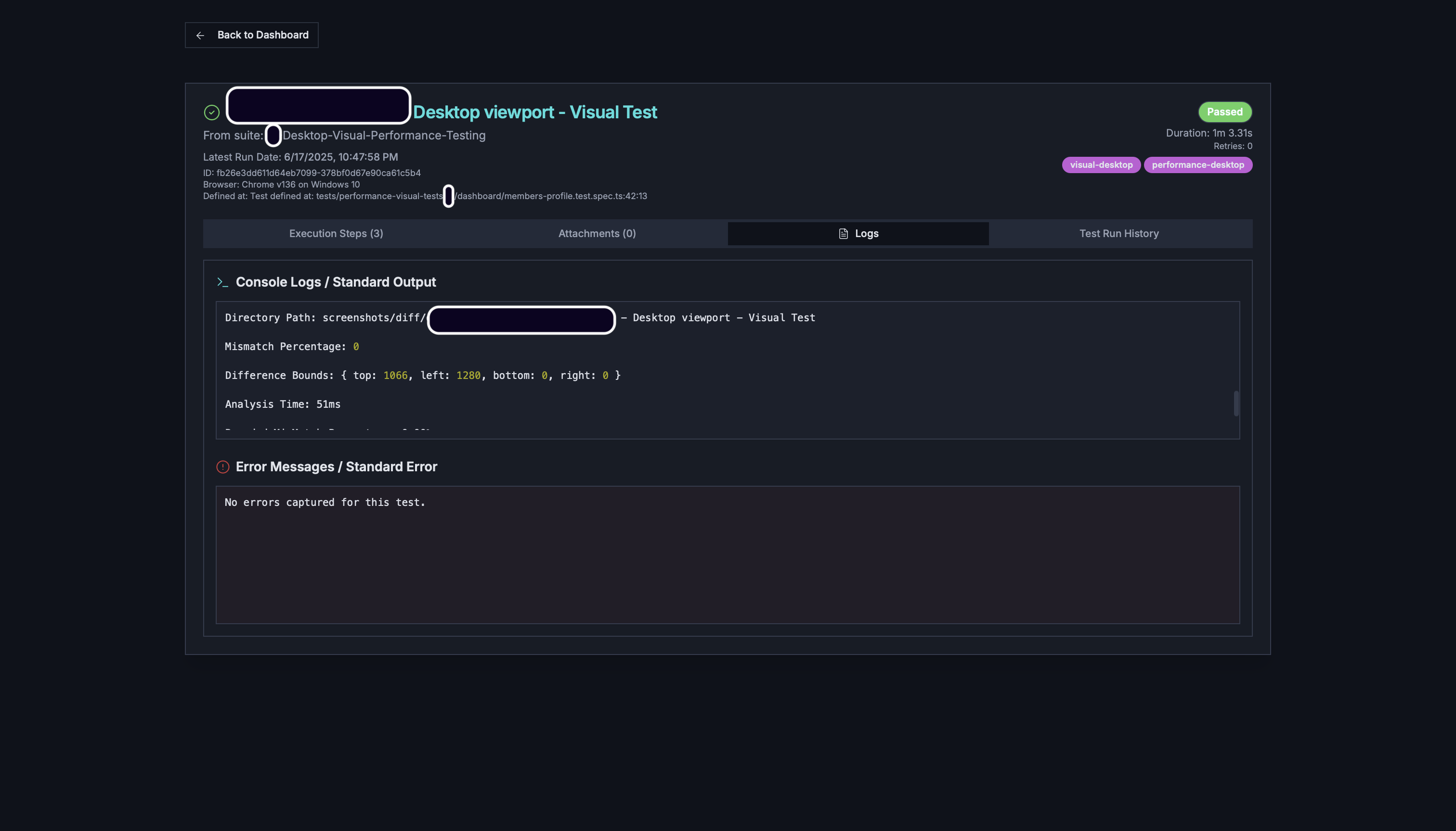 pulse dashboard logs